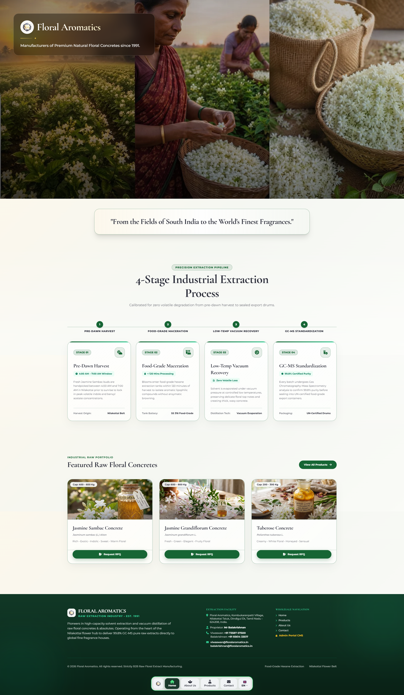 Floral Aromatics V2 - Redesigned Homepage Design